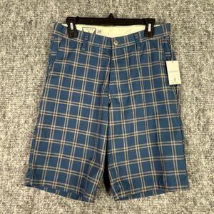 Volcom Shorts Mens 29 Blue‎ Plaid Frickin Chino Skater Streetwear Surfer Beach